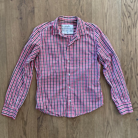 Frank & Eileen Small Check Barry Button Front - Picture 3 of 12